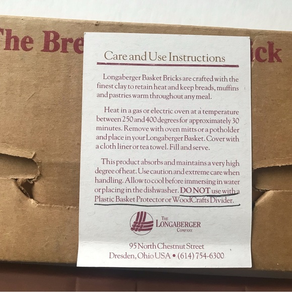 Longaberger Bread Basket Brick Rectangle 30074 - Picture 4 of 4